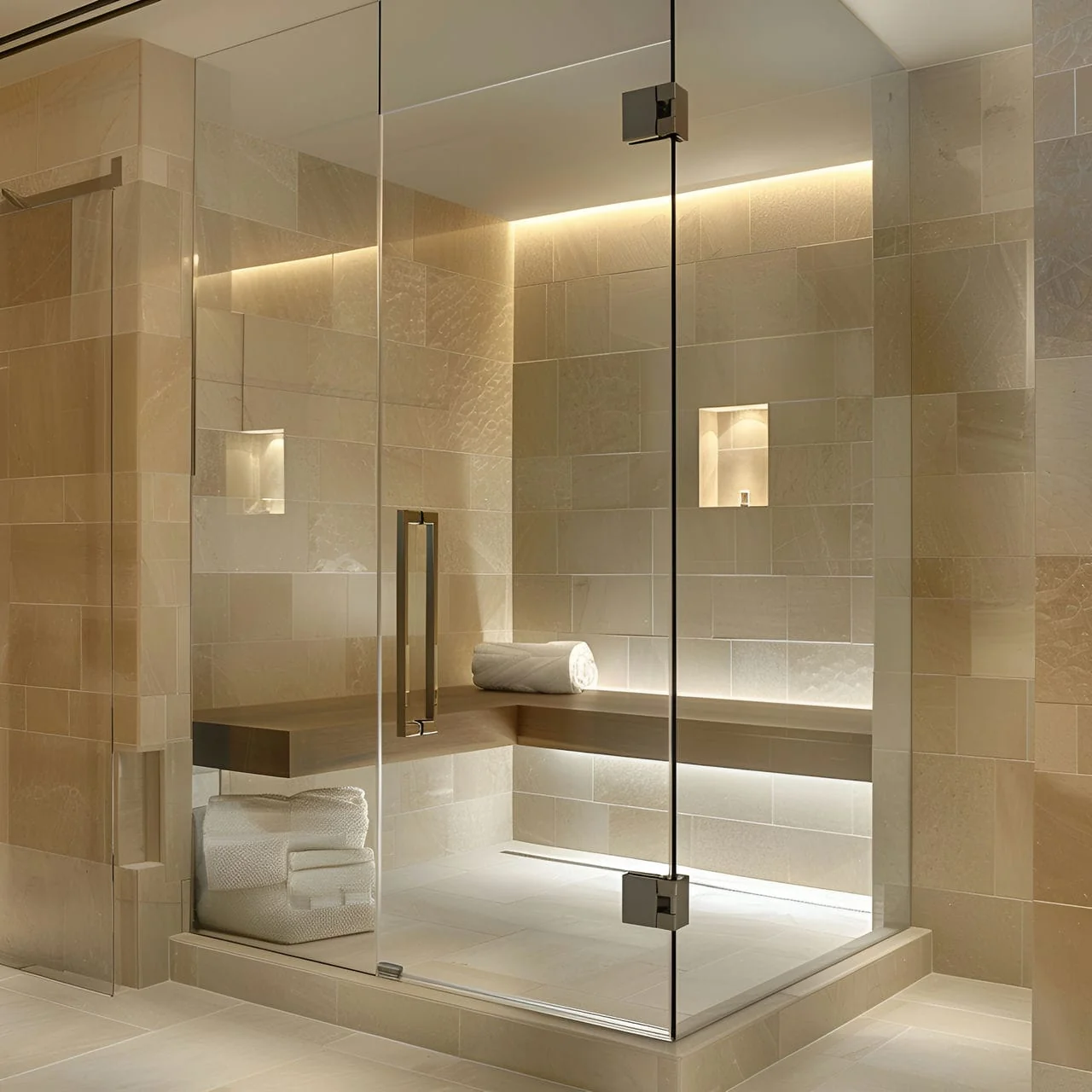 Steam bath room installation South Delhi villa