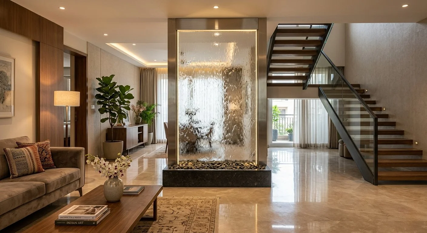 Indoor water wall construction Delhi