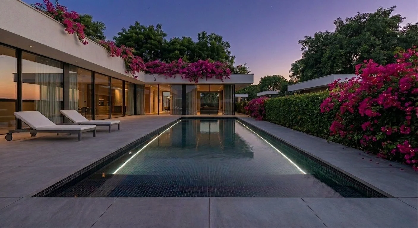 Compact luxury villa pool design