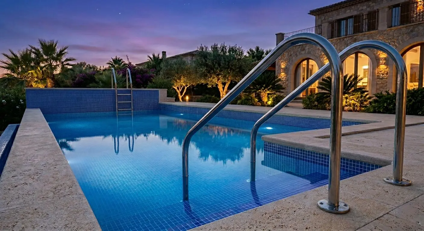 Pool steps and stainless rails installation Delhi NCR
