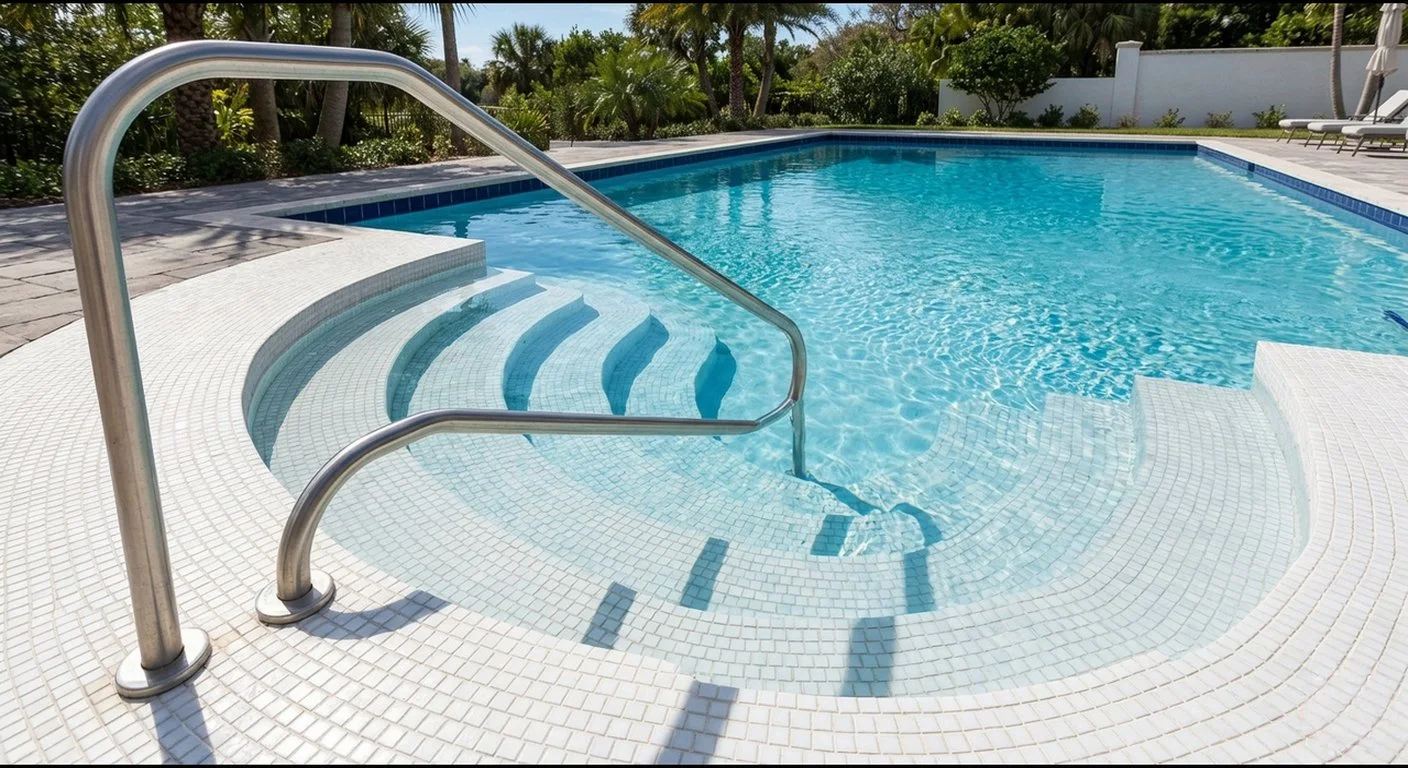 Pool steps and safety features Delhi NCR